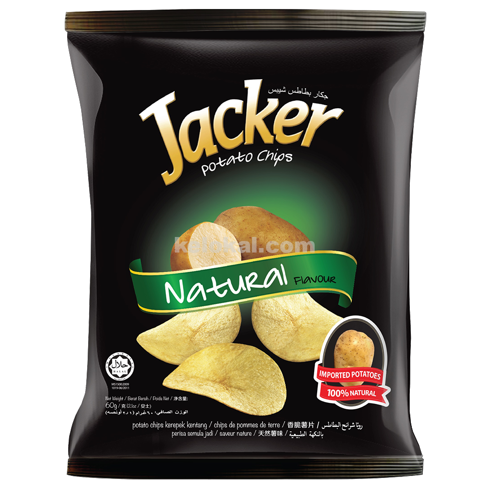 JACKER POTATO CHIPS NATURAL SNACK PACK 60G Kelokal jacker-potato-chips-natural-snack-pack-60g-kelokal
