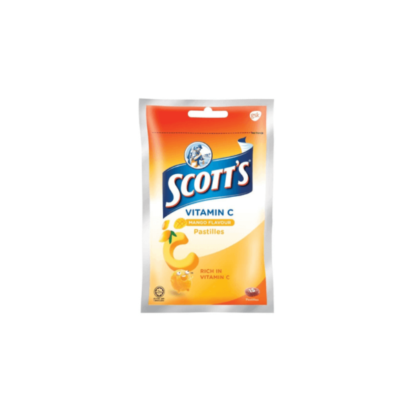 SCOTT'S VITAMIN C MANGO FLAVOUR PASTILLES 15S - Kelokal.com