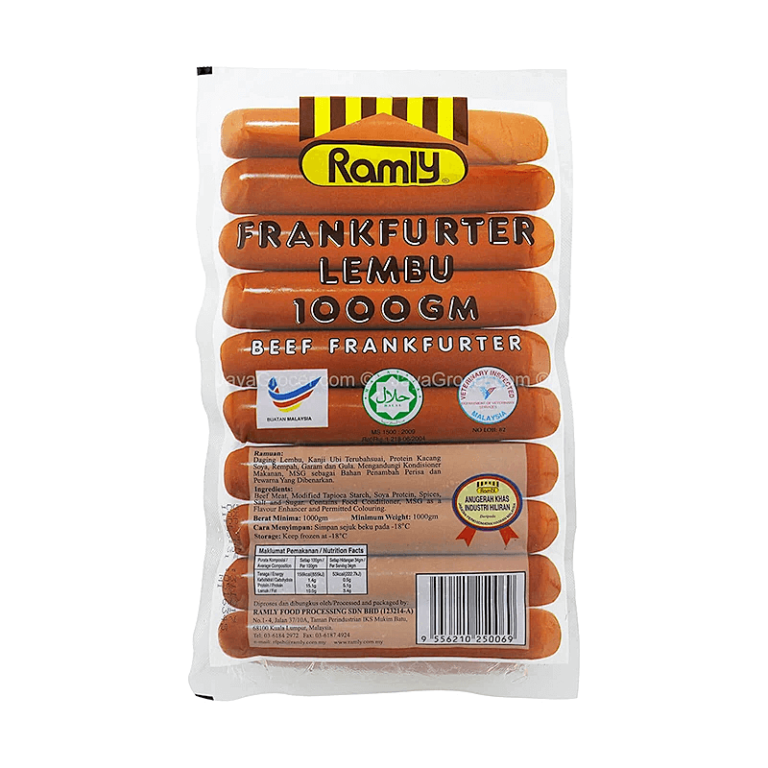 RAMLY BEEF FRANKFURTER FROZEN MEAT 1KG